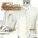 ベスト アスコットタイ 2点セット 白 結婚式 ウエディング 二次会 パーティ グルームズマン タキシード 演奏会 発表会 写真撮影 【商品番号:01vt1】【DM便不可】