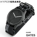【60%OFF】HYPERGRAND ハイパーグランド 腕時計 メンズ レディース GATES アナログ クォーツ グラフィックナイロンベルト 148541 NW01GATE BK/BK ≪★返品交換対象外≫