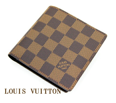 【LOUIS VUITTON】　ルイ　ヴィトン　ダミエ　小銭入れ付き　二つ折り財布　 ポルトフォイユ・マルコ　N61675【送料無料】【マラソン1207P1149】