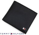 TOMMYHILFIGER トミーヒルフィガー 31TL25X003 001 レザー 小銭入れ付き 二つ折り財布 財布 メンズ ブラック 【送料無料】