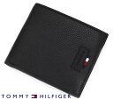 TOMMYHILFIGER トミーヒルフィガー 31TL130051 001 GUS レザー 小銭入れ付 二つ折り財布 メンズ ブラック【送料無料】