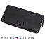 TOMMYHILFIGER トミーヒルフィガー 31TL130050 001 GUS レザー 小銭入れ付 ラウンドファスナー長財布 メンズ ブラック BLACK【送料無料】