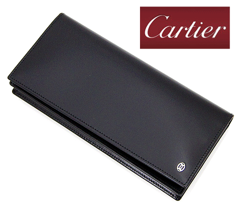 【Cartier】　カルティエ　パシャ　小銭入れ付き　メンズ用　長財布　L3000440　ブラック【送料無料】