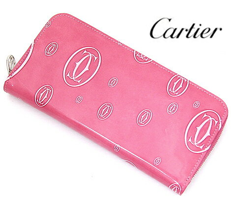 【Cartier】　カルティエ　ハッピーバースデー　ラウンドファスンナー長財布　ピンク　L3001255【送料無料】