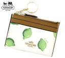 COACH アウトレット コーチ 3302 IMQZU ライムプリント ミニ スキニー ID ケース キーリング付 コインケース パスケース チョーク×グリーンマルチ 【送料無料】