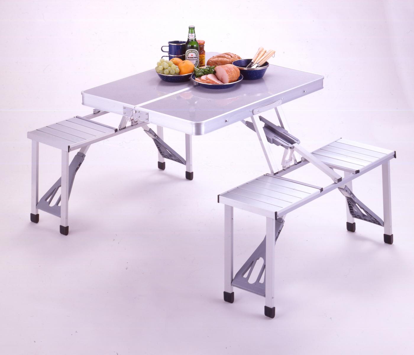 【送料無料】 M-3724 キャプテンスタッグ　グランツ　DXアルミピクニックテーブル アウトドア用品・キャンプにアルミ製テーブル、チェア・イスのセット