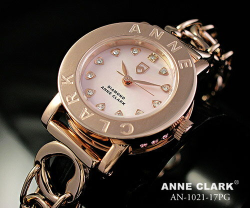 【ANNE CLARK】アンクラーク・レディース腕時計ピンクゴールド 天然ピンクシェル文字盤 AN-1021-17PG