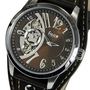 ficce フィッチェ 腕時計メンズ 自動巻き/セコンドドライブ式クォーツ腕時計 チョコブラウン革ベルト