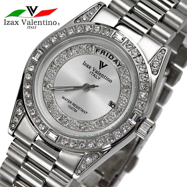 Izax Valentino 腕時計メンズ 宝飾腕時計 シルバーIVG-1000-5