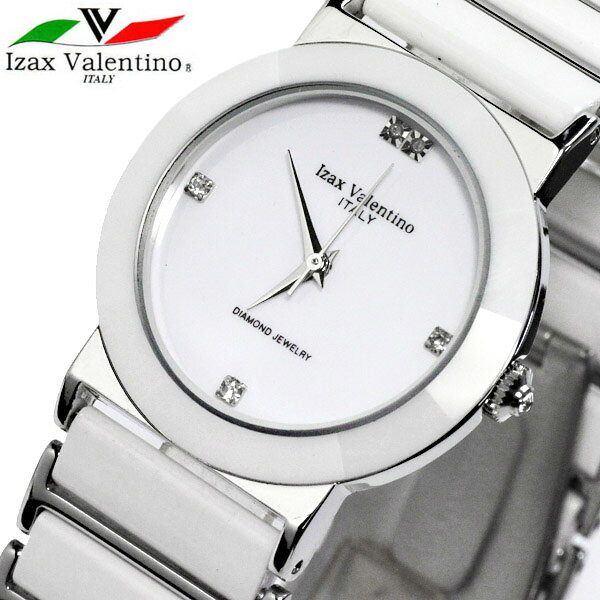 Izax Valentino メンズ腕時計セラミック IVG-8700-1 ホワイト