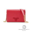 プラダ PRADA サフィアーノレザー チェーンウォレット ショルダーバッグ レッド 赤 1BP012 NZV F068Z 新品 バッグ/財布/小物