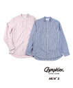 【SALE】ジムフレックス(Gymphlex)コットン マルチストライプ 長袖 バンドカラー メンズ シャツ・J-1352MUP-0321902【メンズ】【JP】
