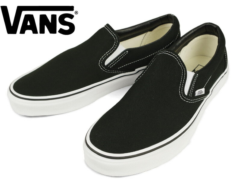 VANS [バンズ] CLASSIC SLIP-ON Black/White (ブラック/ホワイト)【RCPmara1207】≪定番≫