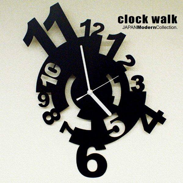 clock walk 掛け時計 おしゃれ デザイナーズ 日本製 音がしない ステンレス製 インテリア ウォールクロック 静か スイープクオーツ 鉄時計 アナログ ギフト 送料無料 シンプル 薄型 軽量 ラッピング 壁掛け