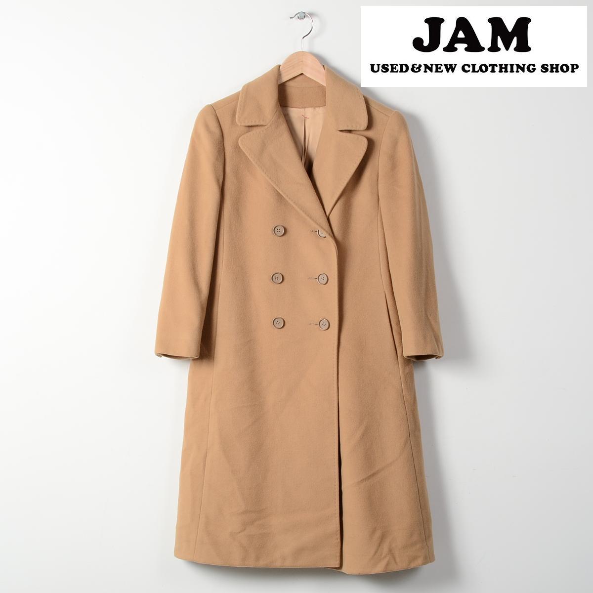 カシミア100% ロングコート チェスターコート レディースS MERIN /wee1053 【古着屋JAM】【中古】【PD30】【あす楽対応】 141129