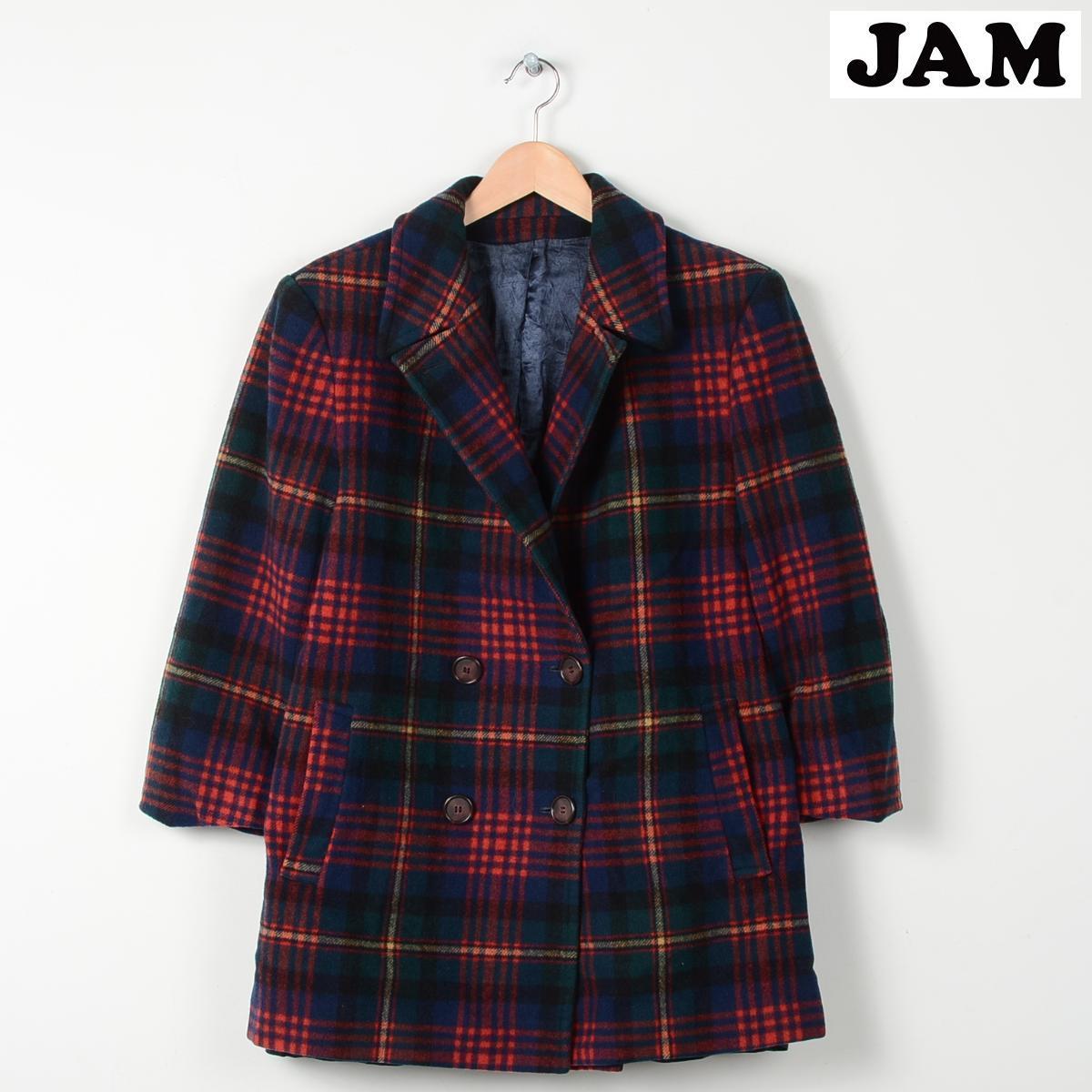 ペンドルトン ウール　タータンチェック　チェック柄 ダブルチェスターコート レディースL PENDLETON /wee4748 【古着屋JAM】【中古】【PD50】【あす楽対応】 141221