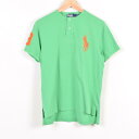 JAMリメイク ラルフローレン POLO by Ralph Lauren ビッグポニー 半袖 ノーカラーポロシャツ メンズM Ralph Lauren /wes5061 【古着屋JAM】【中古】 160711【WS1702】