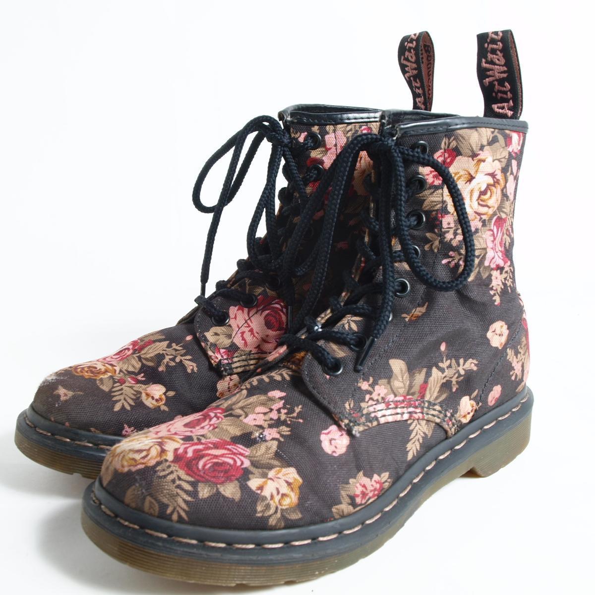 【楽天市場】ドクターマーチン 花柄 8ホールブーツ UK6 レディース24.5cm Dr.Martens /bok5618 【中古