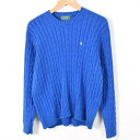 ラルフローレン LAUREN ローレン オーストラリア製 ケーブル編み コットンニットセーター レディースL Ralph Lauren /wab6348 【中古】 【170212】