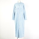 ラルフローレン Ralph Lauren 前開き マキシ丈 長袖 デニム シャツワンピース 8 レディースXL /waf6248 【中古】 【170609】