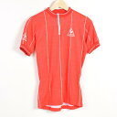 le coq sportif ストライプ柄 モックネック サイクルジャージ レディースM /waf0215 【中古】 【170624】