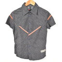 ディーゼル DIESEL カットオフ 半袖 ブラックデニムシャツ レディースM /waj0827 【中古】 【170707】