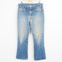 78年製 リーバイス Levi's 646 0217 オレンジタブ ダメージ ベルボトムジーンズ デニムパンツ メンズw34 ヴィンテージ /wai7998 【中古】 【170824】