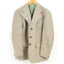 80年代 ハリスツイード Harris Tweed ヘリンボーン ウールテーラードジャケット メンズM ヴィンテージ /waj7273 【中古】 【171019】
