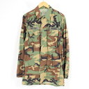 96年納品 米軍実品 U.S.MARINES ウッドランドカモ 迷彩柄 B.D.U ミリタリーシャツ USA製 メンズM /wao9857 【中古】 【180329】