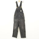 カーハート Carhartt ダブルニー キルティングライナー ダック地 オーバーオール メンズw34 ヴィンテージ /war1409 【中古】 【180427】