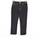 90年代 トミーヒルフィガー TOMMY HILFIGER ブラックジーンズ ストレートデニムパンツ レディースM(w26) /was0020 【中古】 【180519】