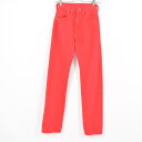 ラングラー Wrangler スリム ストレート カラーデニムパンツ USA製 レディースS(w24) /was0038 【中古】 【180519】