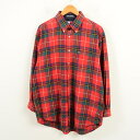 90年代 トミーヒルフィガー TOMMY HILFIGER 長袖 ボタンダウンチェックシャツ メンズL /wat0728 【中古】 【180928】