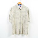 90年代 トミーヒルフィガー TOMMY HILFIGER シアサッカー 半袖 ボタンダウンチェックシャツ メンズXXL /wbd4335 【中古】 【190430】【SS1909】【CS2001】