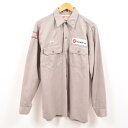 ディッキーズ Dickies HALLI BURTON ワッペン付き 長袖 ワークシャツ USA製 メンズM /wbe5145 【中古】 【190610】【TS2001】【SS2007】【CS2007】