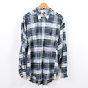 90年代 トミーヒルフィガー TOMMY HILFIGER タータンチェック 長袖 ボタンダウンオックスフォードシャツ メンズXL /wbh3403 【中古】 【190909】【PD1910】【CS2001】