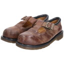 ドクターマーチン Dr.Martens スチールトゥ ストラップブーツ 英国製 UK6 レディース24.5cm /bor0237 【中古】 【200305】【SS2103】【2b10f】