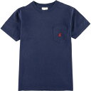 WALT DISNEY World MICKEY MOUSE ミッキーマウス キャラクター刺繍 ポケットTシャツ USA製 レディースS /eaa034664 【中古】 【200511】