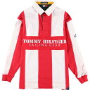 トミーヒルフィガー TOMMY HILFIGER SAILING GEAR セーリングギア ストライプ柄 ナンバリング 長袖 ラガーシャツ メンズM /eaa072450 【中古】 【200814】【SS2103】【2b10f】