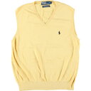 ラルフローレン Ralph Lauren POLO by Ralph Lauren Vネック ピマコットンニットベスト メンズL /eaa082272 【中古】 【200924】