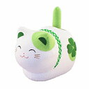 【キャッシュレス5%還元】ゆらゆらソーラー 風水座り猫 緑(健康運)【返品・交換・キャンセル不可】【逸品館】