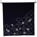 【送料無料】綿のれん 波 丈90cm M-106 紺 約巾85×丈90cm【生活雑貨館】