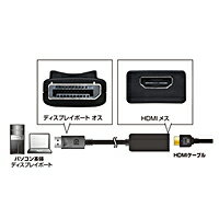 サンワサプライ　DisplayPort-HDMI変換アダプタ　AD-DPHD02【代引不可】【パソコングッズ館】【楽天セール】【マラソン201207_生活】　