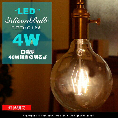 【フィラメントLEDエジソン球：LED EDISON BULB】Globe E26/4W/…...:japanbridge:10003183