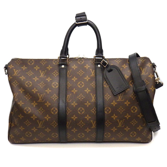 【対象品3％OFF＆全品P3倍★20日・21日限定】 ルイ・ヴィトン Louis Vuitton ボストンバッグ キーポル バンドリエール 45 M56711 ブラウン ブラック モノグラム マカサー キャンバス 【中古】