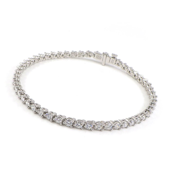 【終了間近★P2倍＆2%OFFクーポン★27日AM1:59迄】 ハリーウィンストン HARRY WINSTON ブレスレット ラウンド テニスブレス 52ポイント ダイヤモンド 約2.50ct (1石あたり 約2.4mm) PT950 【中古】