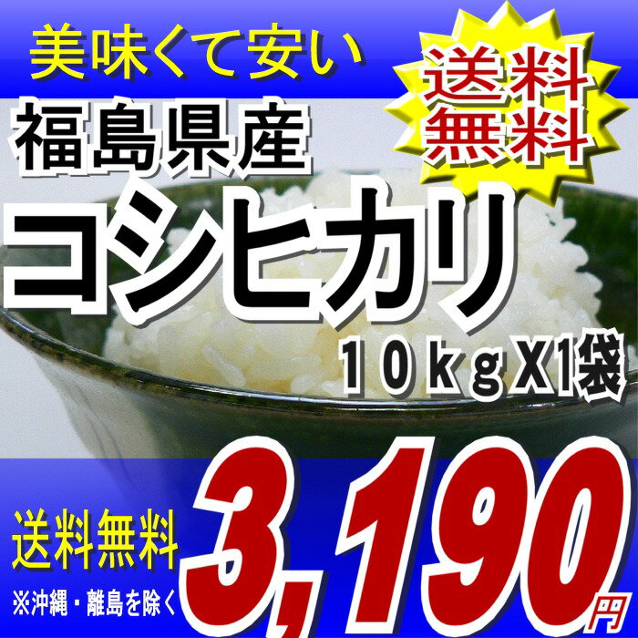 【送料無料】22年福島県産コシヒカリ白米 10kg　※沖縄・全ての離島へお届け不可【白米10キロ×1袋】福島県：【がんばろう！福島】【smtb-TD】【tohoku】