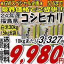 24年福島県産コシヒカリ白米30kg(5kg×6)(沖縄・全ての離島へお届け不可)24年産出荷スタートです★