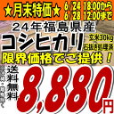 ☆月末特価☆　￥8,880円！24年福島県産コシヒカリ玄米30kg※送料無料/沖縄・全ての離島を除く24年産出荷スタートです★