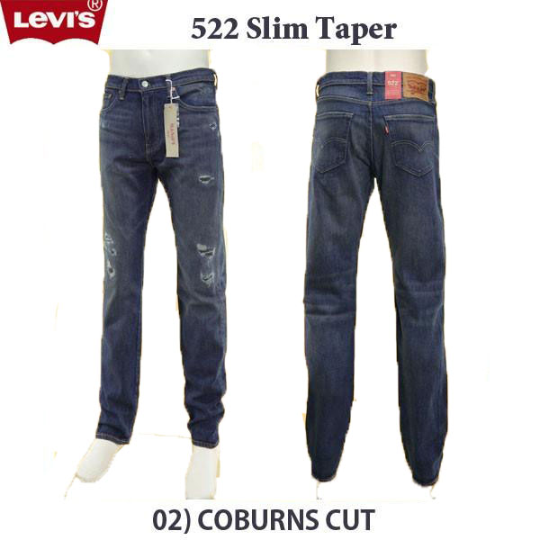 LEVI'S 522 <strong>リーバイス</strong> 16882-01 スリムテーパード <strong>ホワイトオーク</strong> Slim Taper 02)COBURNS CUT WHITE OAK Cone Denim メキシコ製 ダメージリメイク仕様